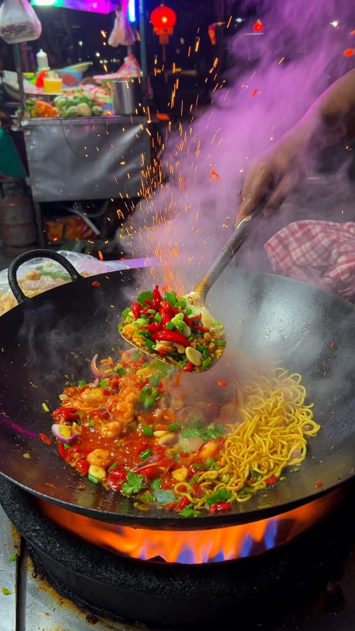 Vertical street food reel still