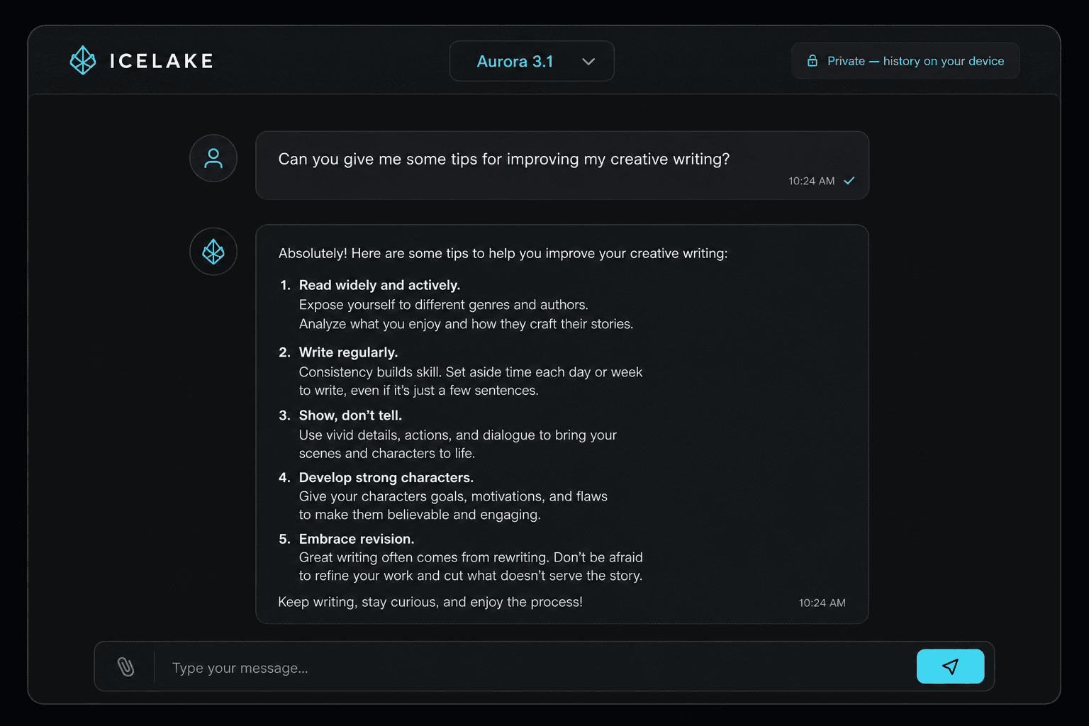 Uncensored ChatGPT alternative: private unfiltered AI chat on Icelake AI